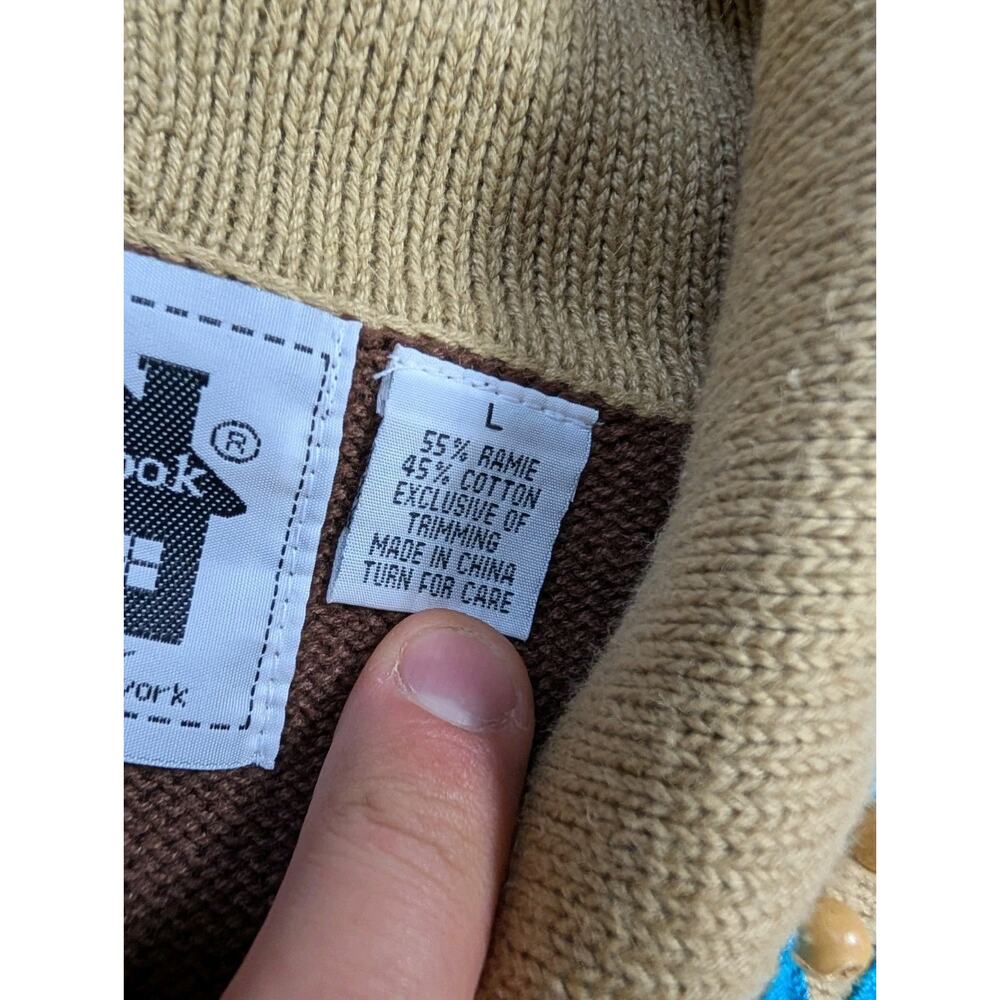 KNITS BY STORYBOOK Womens Native American Southwestern Button Cardigan Large - Picture 9 of 16